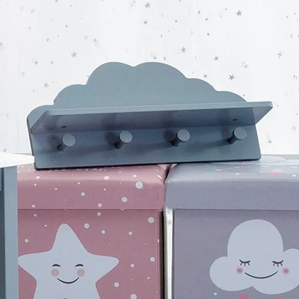 PERCHA PARED MDF GRIS 48X12X22CM