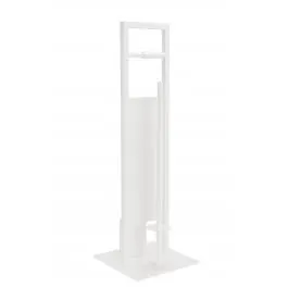 PORTA ROTOLO E SCOPINO LILLE SENSEA L 25, H 75,5 CM BIANCO ACCIAIO BIANCO