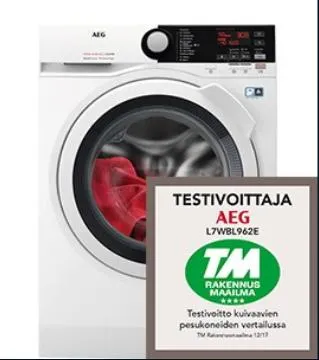 AEG L7WBL962E2 TESTIVOITTAJA KUIVAAVA PYYKINPESUKONE
