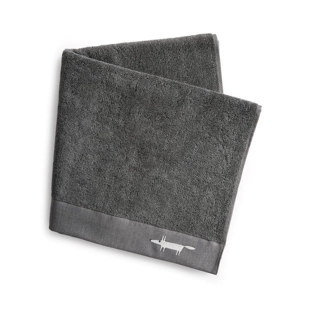 Scion Mr Fox Embroidered Towel - Graphite