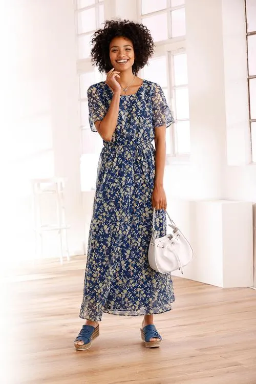 Heine Floral Elastic Waist Dress