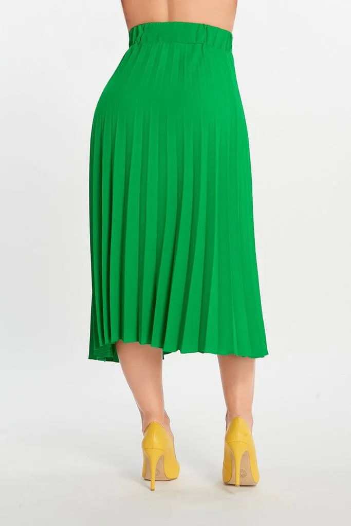 026318 Falda Casual Larga Verde