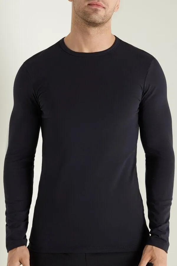 Maglia Manica Lunga Girocollo Cotone Termico