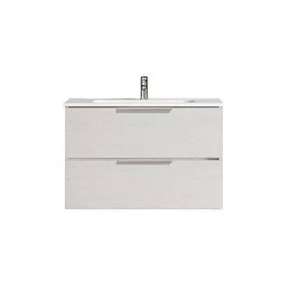 Mobile sottolavabo 2 cassetti Chloe 60x50x45 cm bianco frassinato