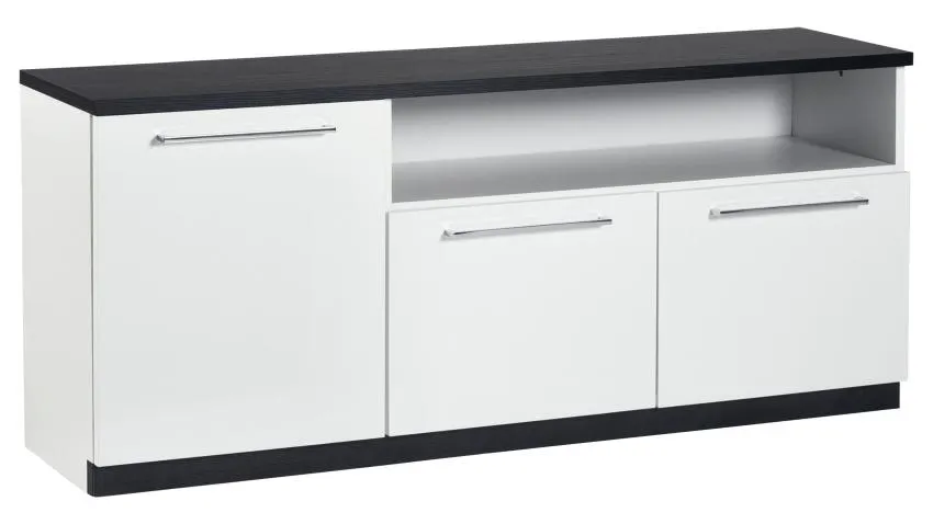 MONACO tv-taso 135 korkea Valkoinen/musta