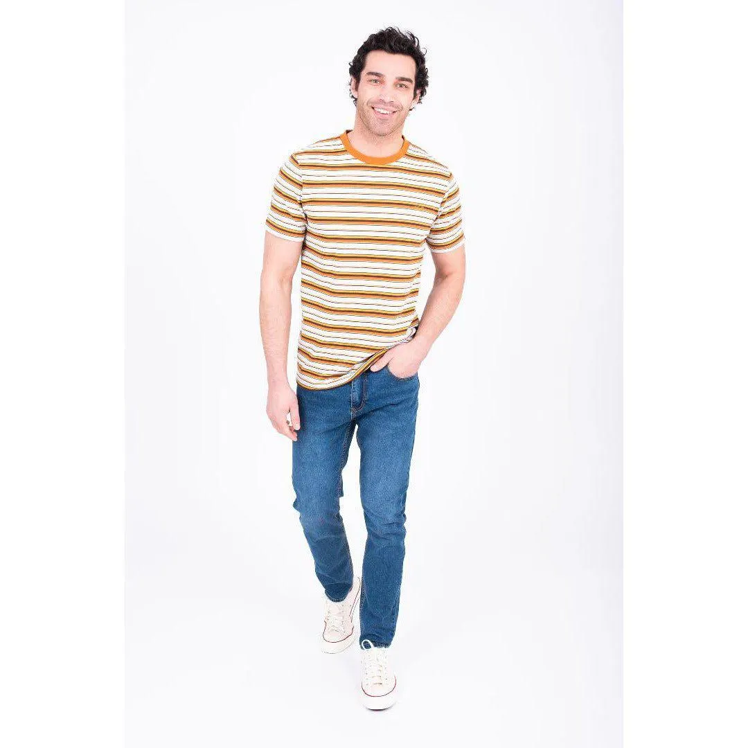 Brakeburn Ecru Striped Tee - Ecru