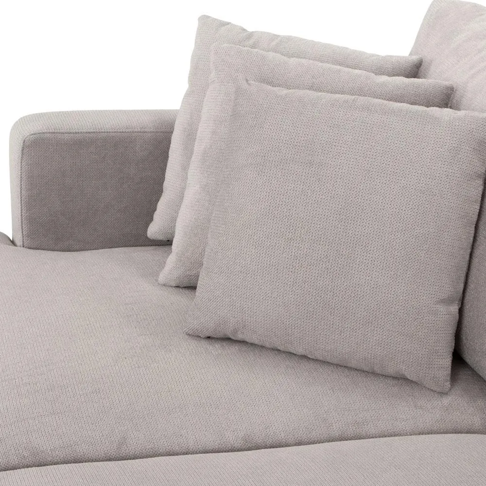 Allessa Modular 5 Seater Sofa With Ottoman, Light Grey
