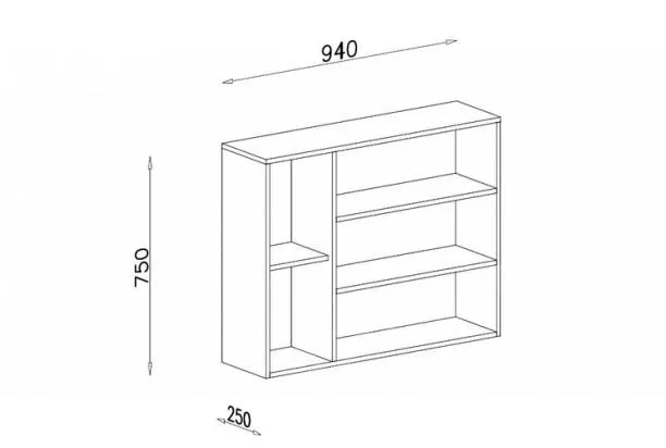 Regál Tablo, šedá/enigma, 5 priehradiek