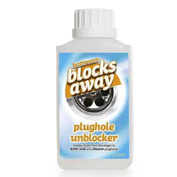 Bathroom Blocks Away Sink Plughole Unblocker 250ml
