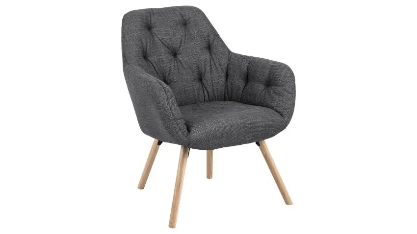 FELDA-nojatuoli Basel-kangas, tummanharmaa