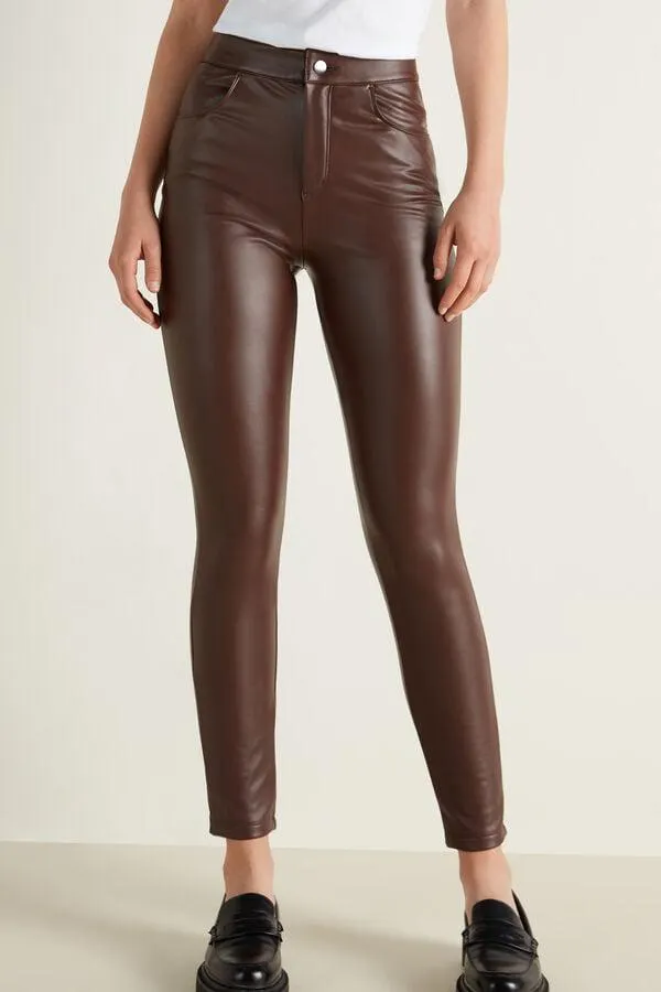 Pantalone Termico Cinque Tasche Effetto Spalmato