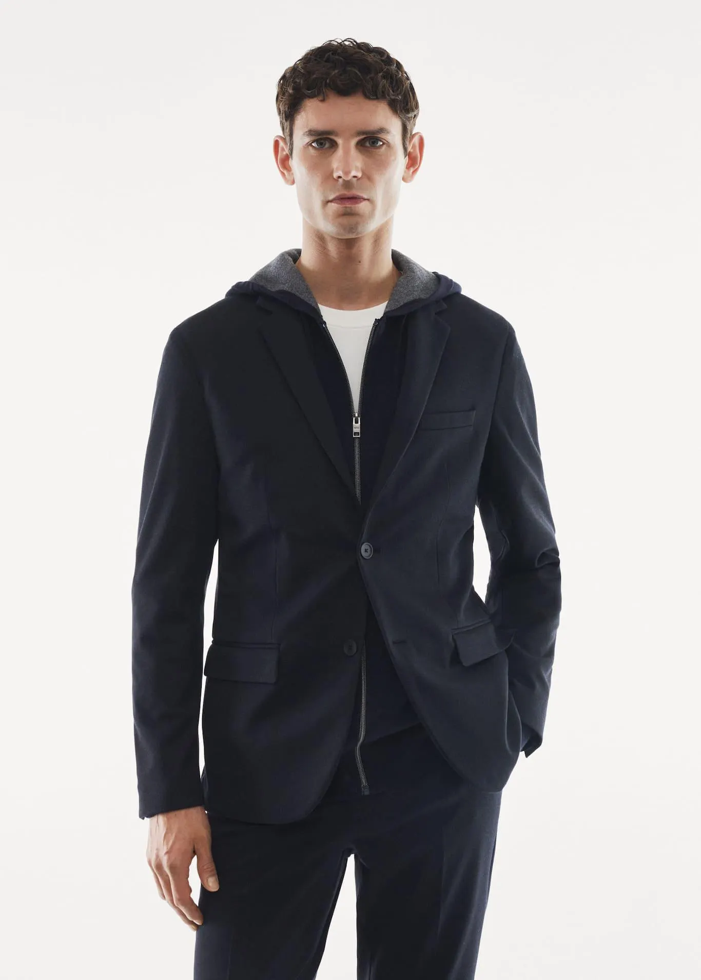 Slim-fit stretch suit jacket