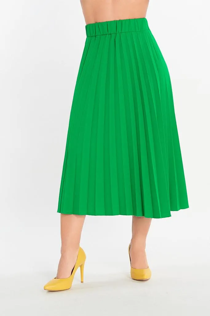 026318 Falda Casual Larga Verde