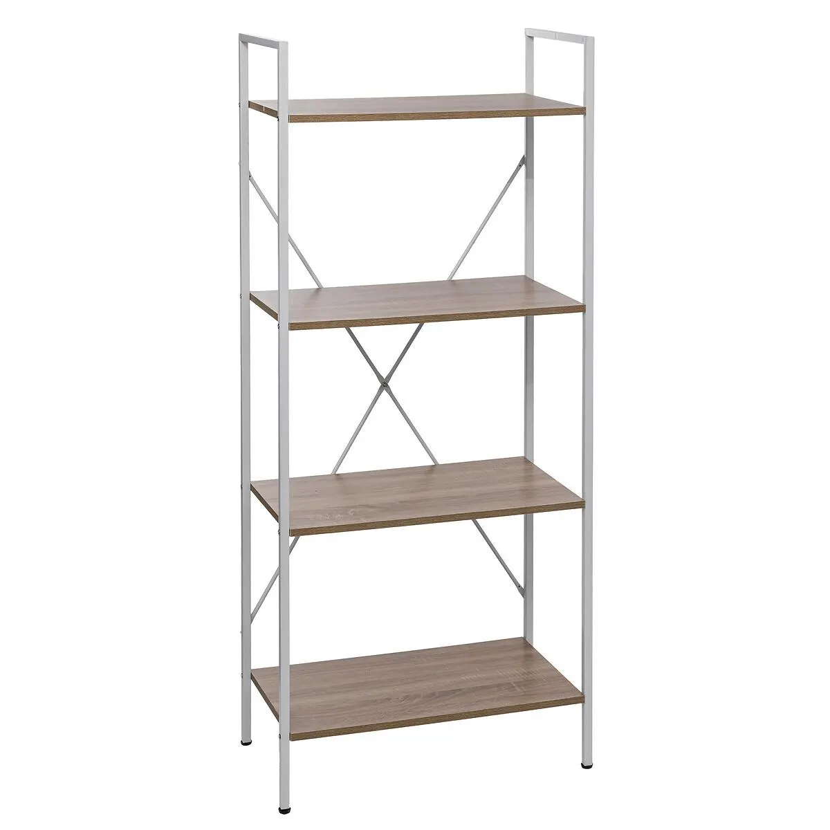 Armário Em Metal Com 4 Prateleiras De Madeira