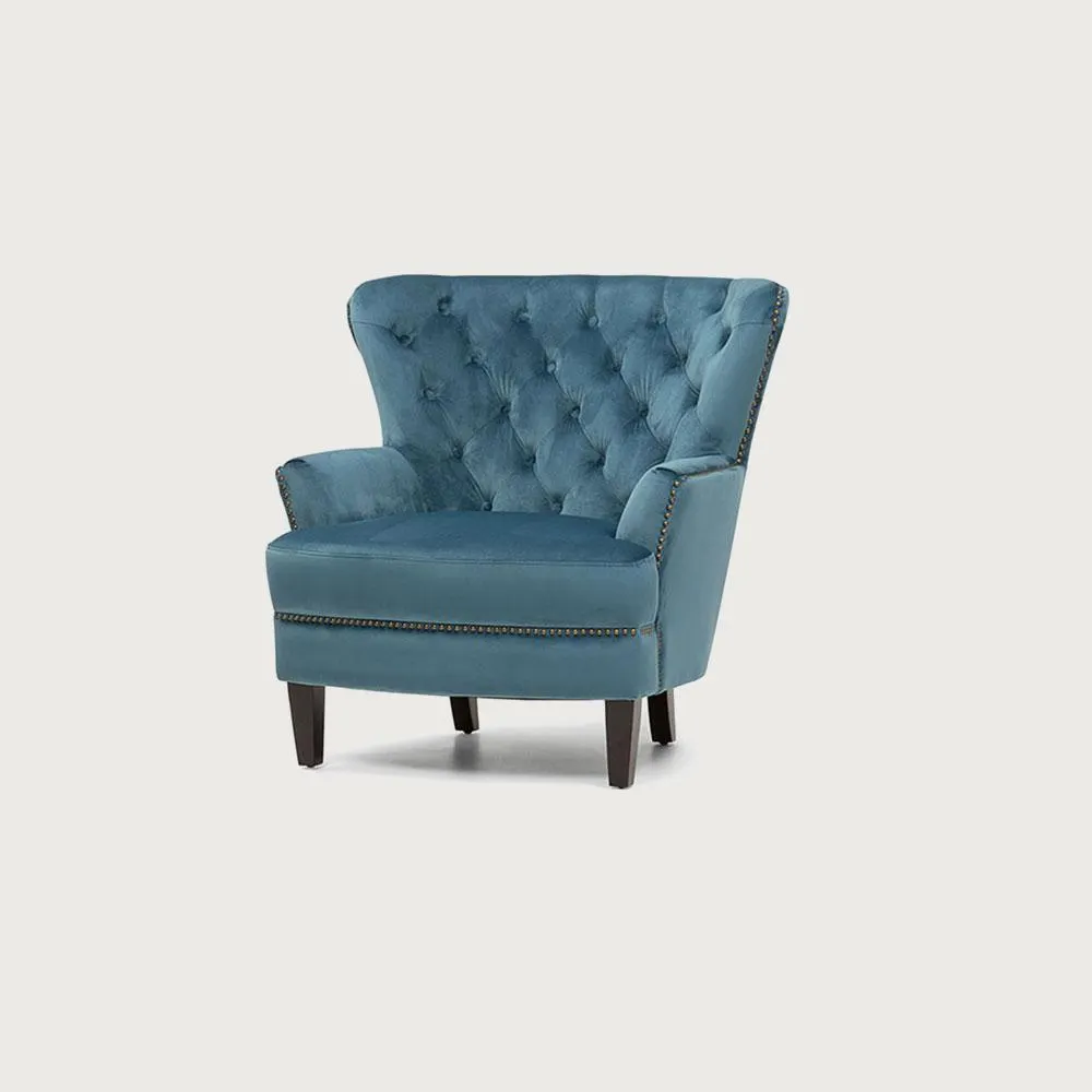 Elyse Velvet Chair, Marine