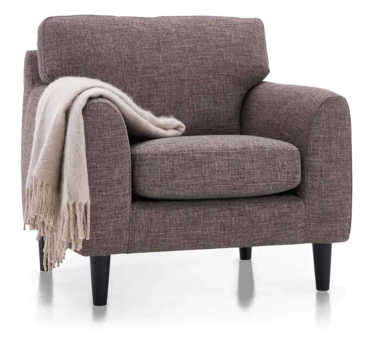 REGINA-nojatuoli Bari-kangas Violetti, jalat musta puu.