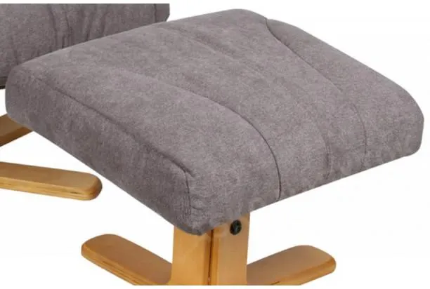 Relaxačné kreslo s podnožkou Yukon, šedo-hnedá látka