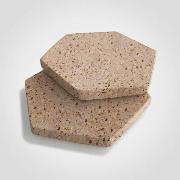 Posavasos Hexagonal de Terrazo Salmón