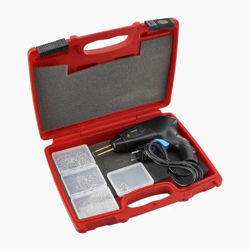 Staple gun for mending plastic