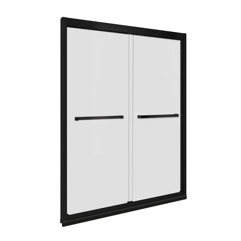 Mampara Artemisa Doble Corredera Ducha Vidrio Templado Reversible Perfil Negro Mate 1800x1950 mm