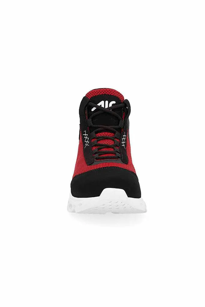 030448 Tenis Ligeros Color Rojo Con Detalles En Negro