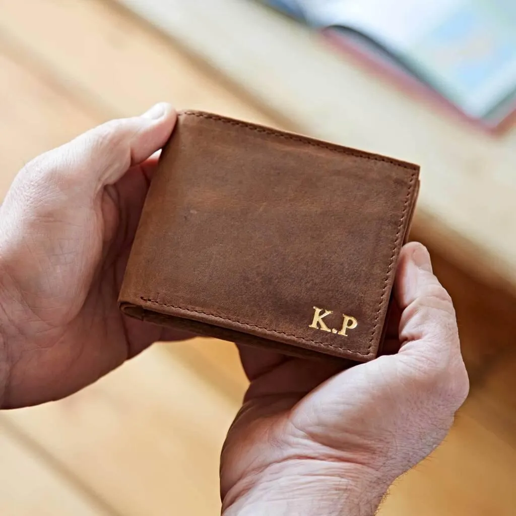 Personalised Handmade Buffalo Men's Leather Wallet