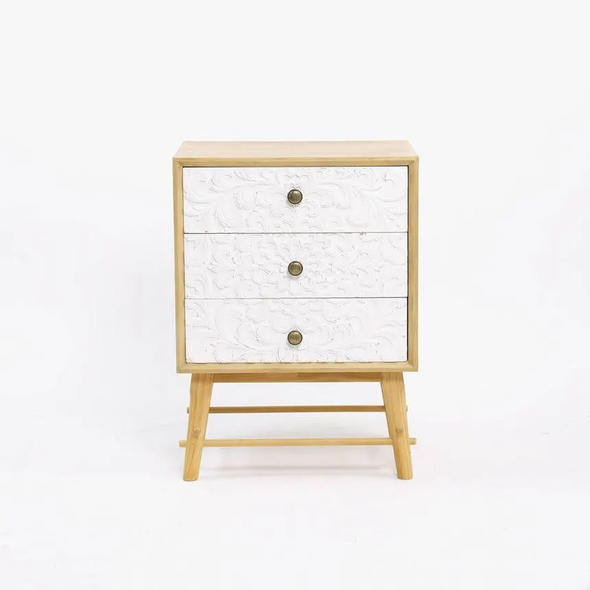 Mesa de cabeceira 3 gavetas 48x36x66 cm FLORENÇA