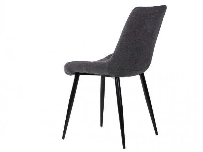 Pack 4 sillas de comedor tapizado gris oscuro y patas metálicas