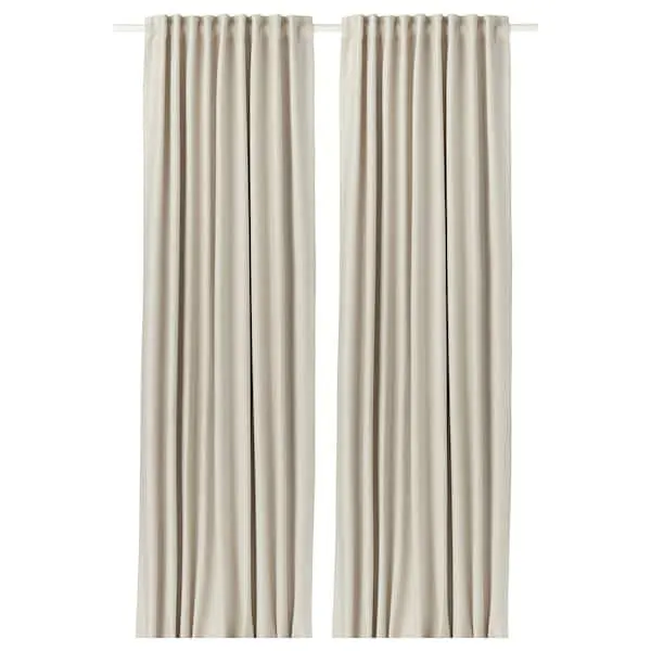 2 Gardinenschals (abdunk.), beige,