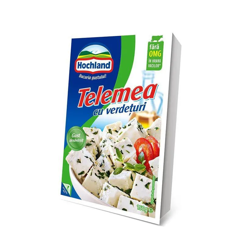 Telemea de vaca cu verdeata Hochland, 150 g Telemea de vaca cu verdeata Hochland, 150 g
