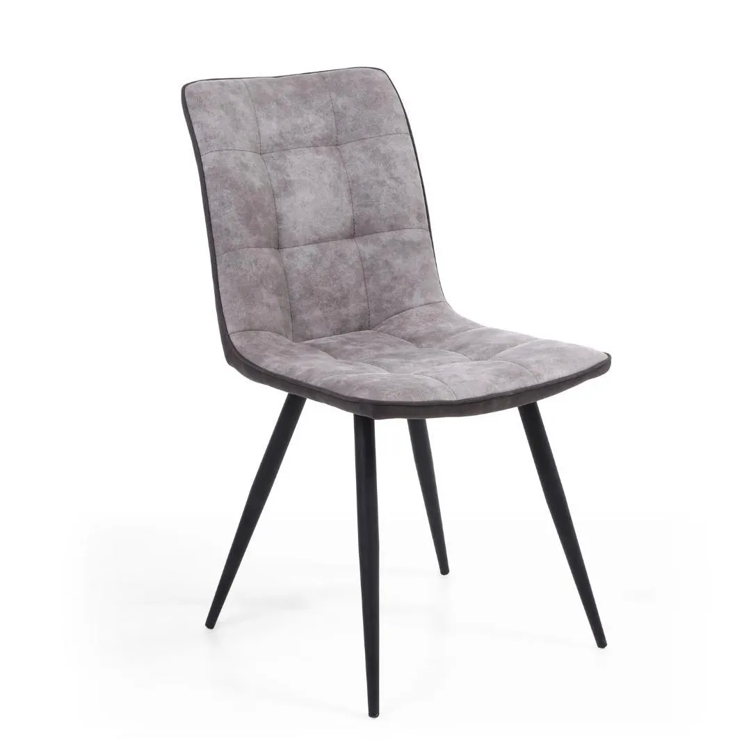 Rodeo Suede Effect Light Grey Dining Chair Set Of 2