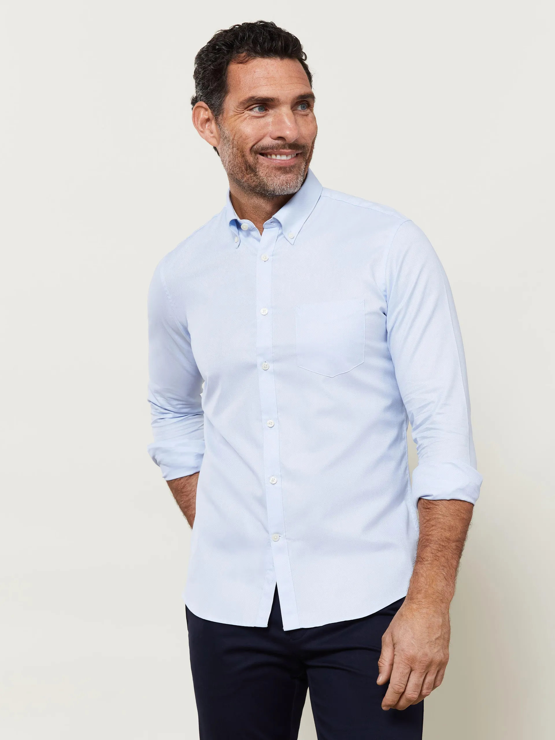 Royal Oxford Slim Fit Plain Blue Shirt
