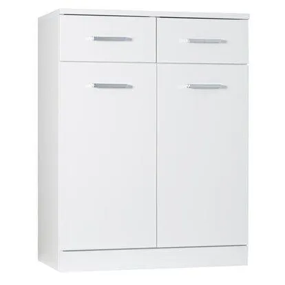 Mobiletto bagno con 2 ante e 2 cassetti 60x78 cm bianco lucido