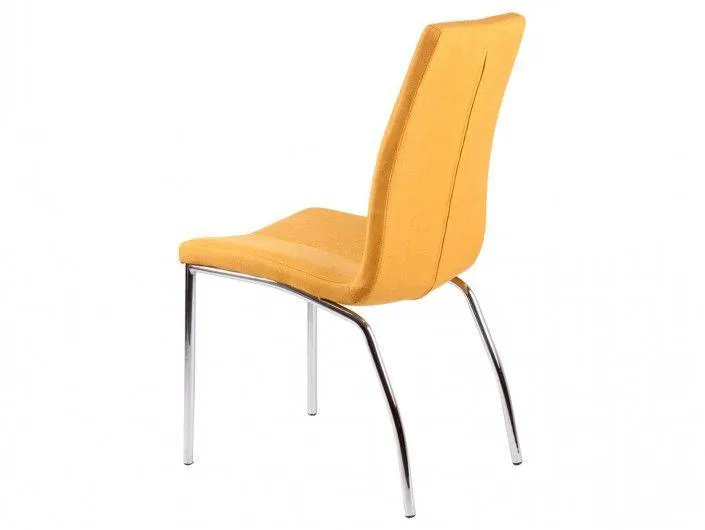 Pack 4 sillas de comedor tapizado mostaza y patas metálicas