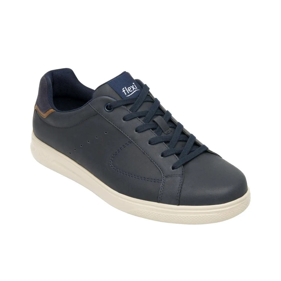 Tenis Para Hombre Flexi Estilo 401216 Azul Piel Casuales