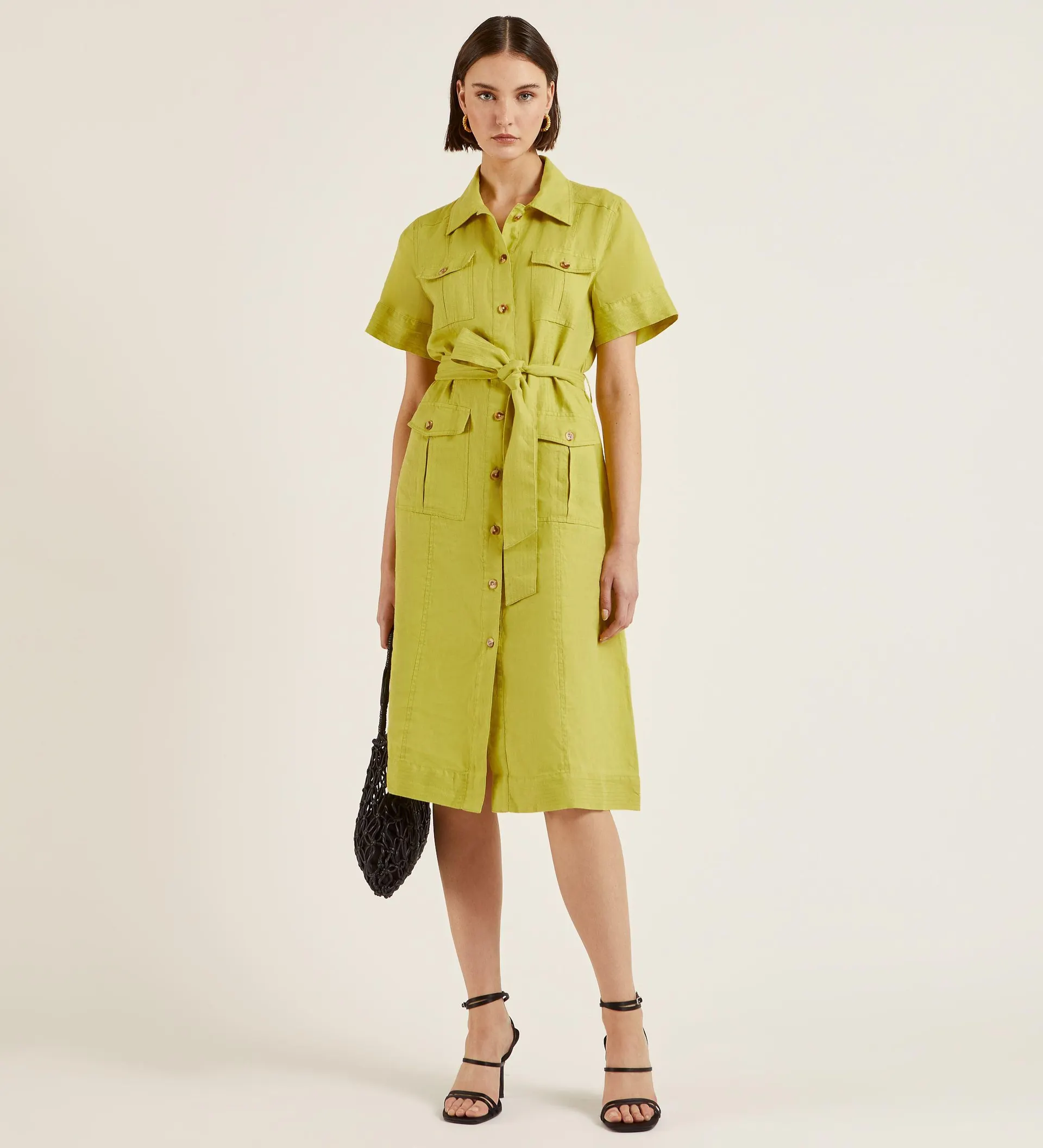 Vestido camisero lino