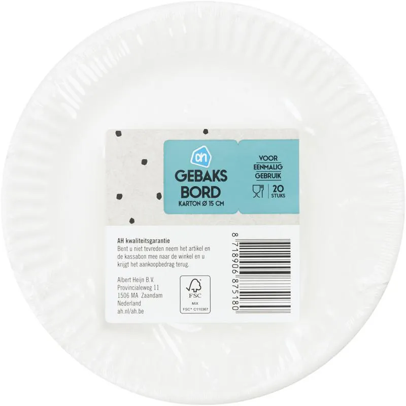 AH Gebaksbord 15 cm