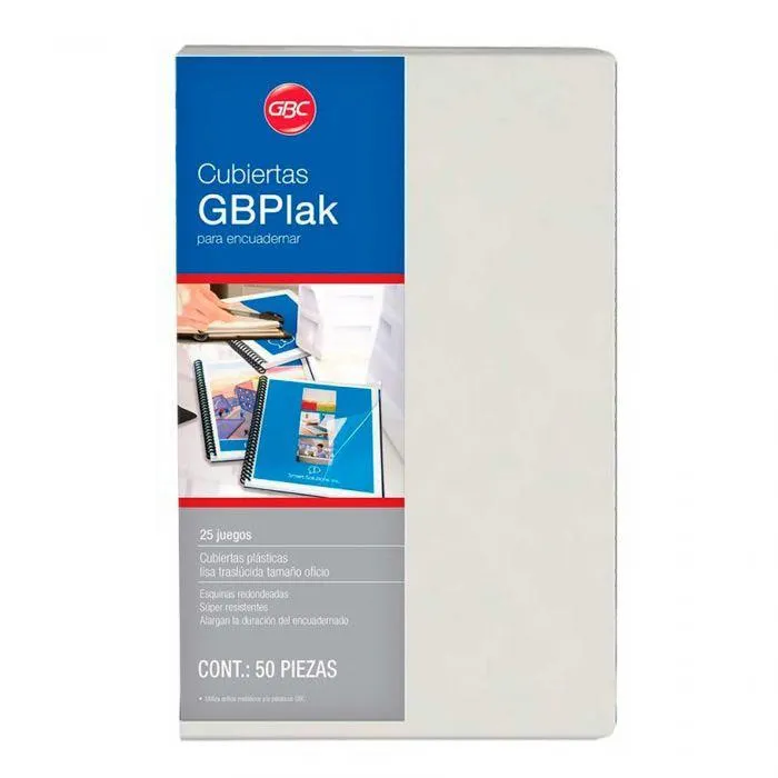 CUBIERTAS GBC GBPLAK LISO C/50 PZAS OFICIO (ECO)
