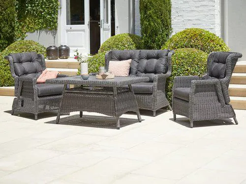 Set lounge FALKENBERG 4 posti grigio