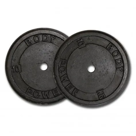 Body Power 10Kg Cast Iron Standard Weight Plates (x2)