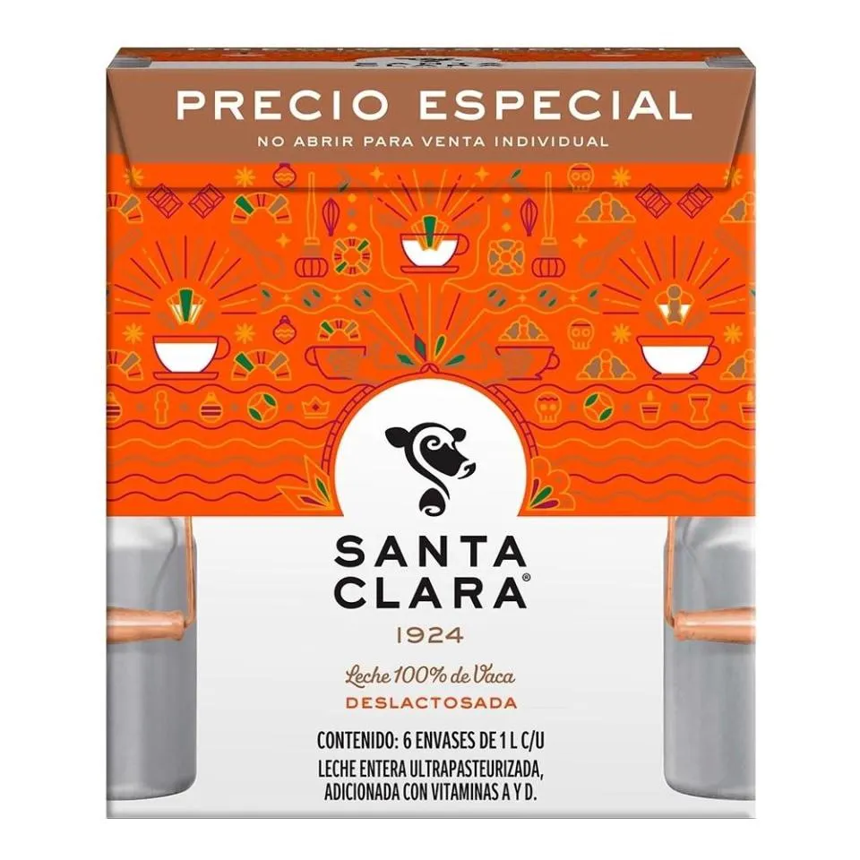Leche Santa Clara deslactosada 6 pzas de 1 l c/u