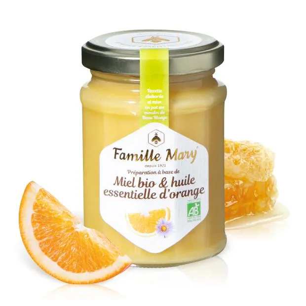 Miel bio et huile essentielle d'orange