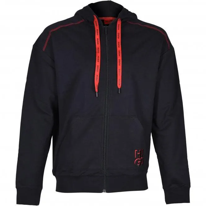 Monologo Full-Zip Hoodie, Black/red