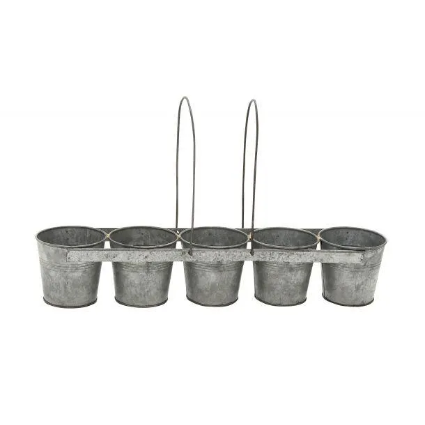 Grey Metal Farmhouse Planter, 3" x 5"