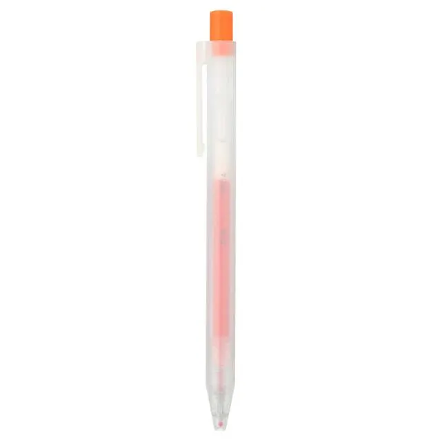 Gel Ink Knock Type Ballpoint Pen, 0.5 mm, Orange