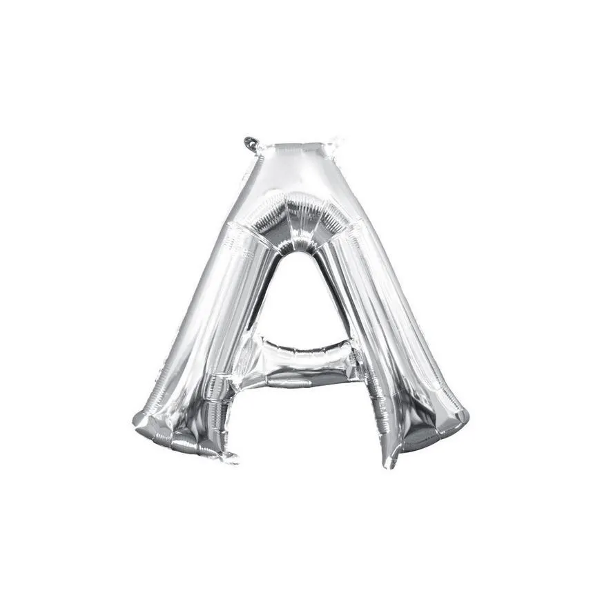 13in Air-Filled Silver Letter Balloon (A)