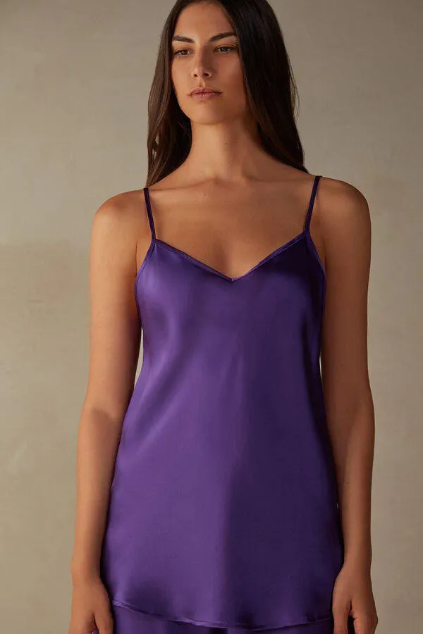 Top in Raso di Seta con Scollo a V