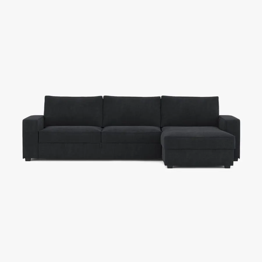 Sofá Chaise Longue Preto 239x156x90 STEWART