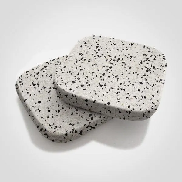 Posavasos Cuadrado de Terrazo Blanco Huascarán