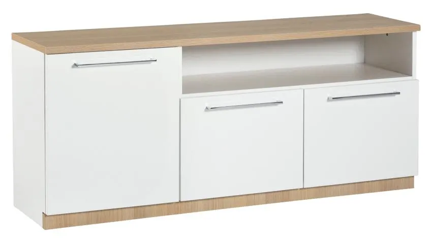 MONACO tv-taso 135 korkea Valkoinen/tammi